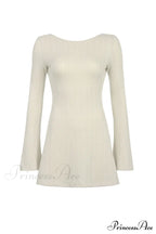 Flares Sleeve Backless Cable Knit Dress image 4