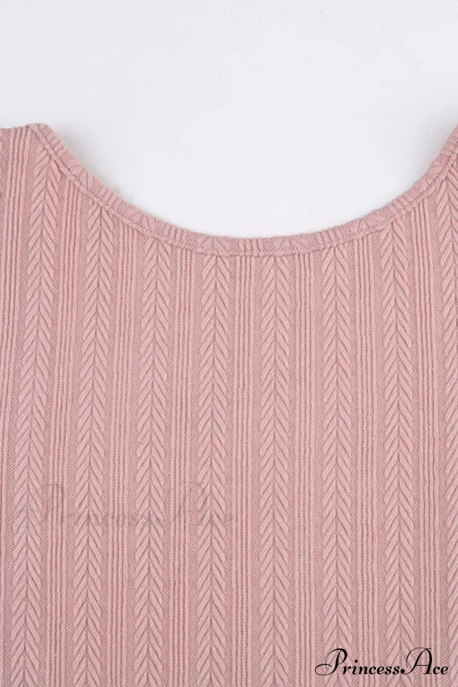 Flares Sleeve Backless Cable Knit Dress image 12