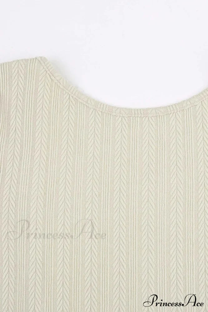 Flares Sleeve Backless Cable Knit Dress image 5