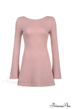 Flares Sleeve Backless Cable Knit Dress image 13