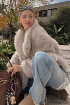 Fleece Cardigan Faux Fur Warm Coat image 4