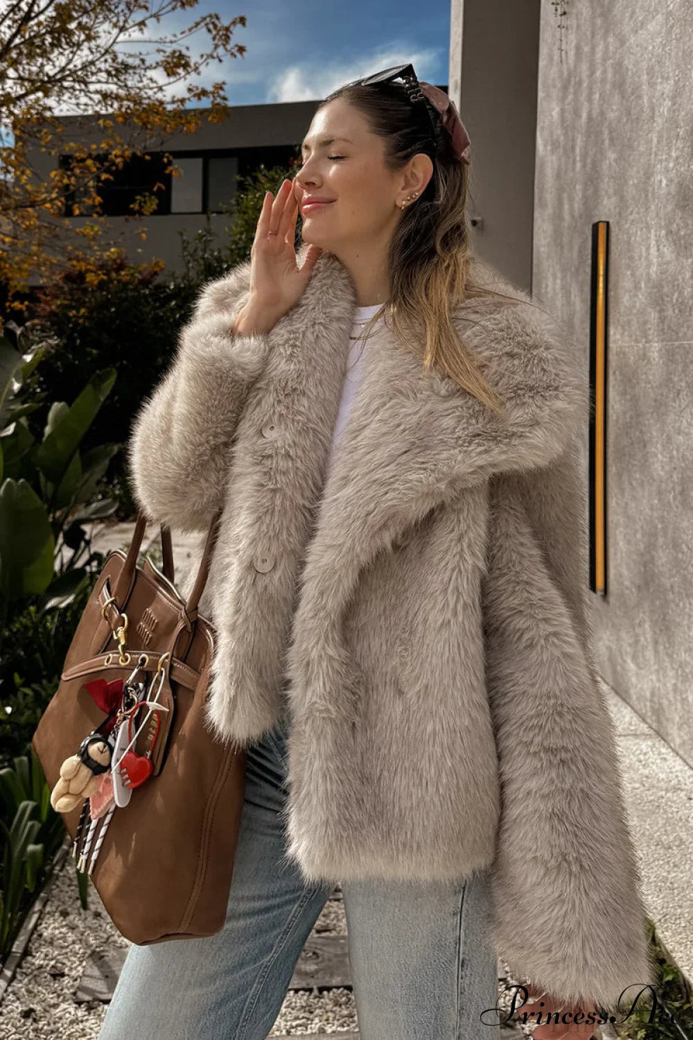 Fleece Cardigan Faux Fur Warm Coat image 3