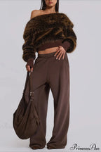 Fleece Sweatshirt Unique Design Crop Top image 3