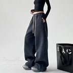 Fleece Thicken Wool Wide Leg Pants image 1