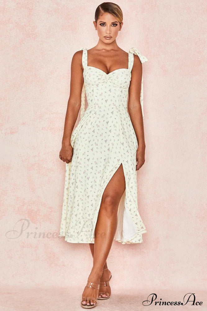 Fleur de Paris Charming Floral Split Midi Dress image 1