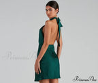 Flirtatious Flare Stylish Halter Skater Dress image 2