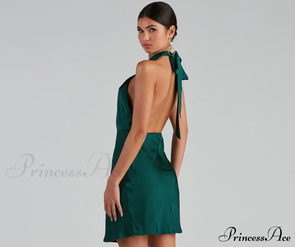 Flirtatious Flare Stylish Halter Skater Dress image 2