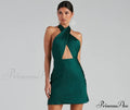 Flirtatious Flare Stylish Halter Skater Dress image 1