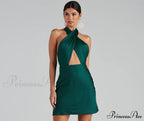 Flirtatious Flare Stylish Halter Skater Dress image 1
