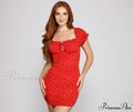 Flirty Vibes Off The Graceful Shoulder Floral Mini Dress image 1