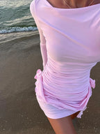 Floral Applique Wrap Mini Dress image 4