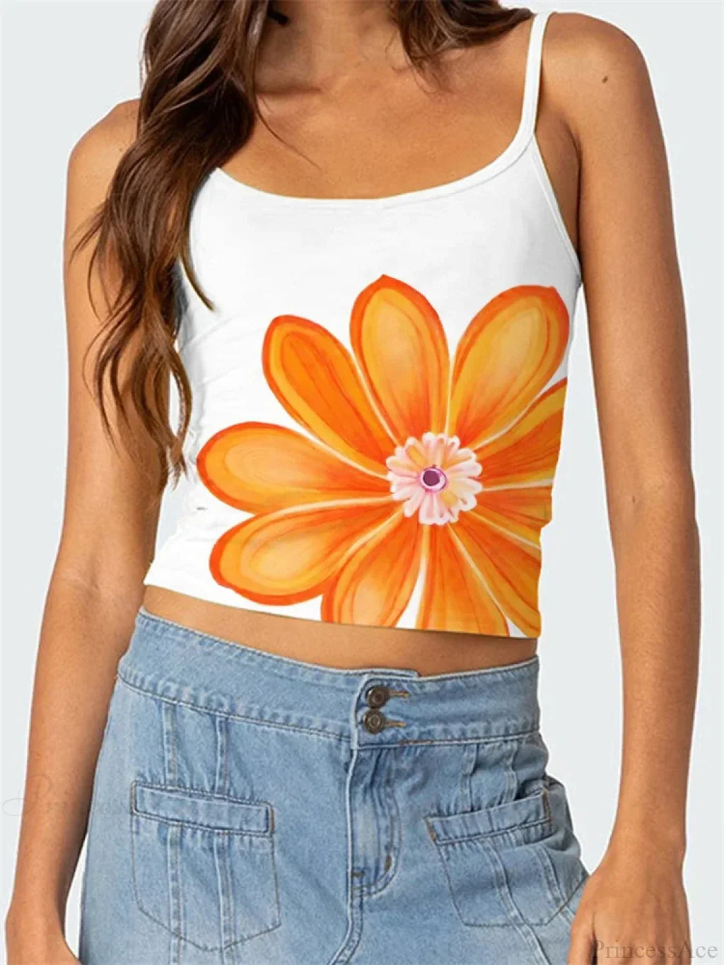 Floral Backless Spaghetti Strap Retro Crop Top image 6