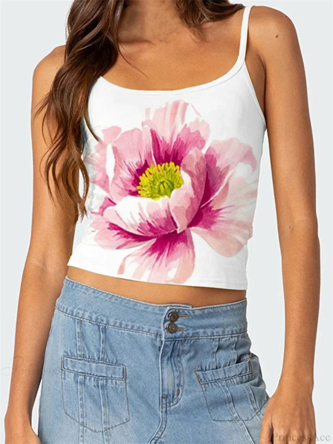 Floral Backless Spaghetti Strap Retro Crop Top image 8