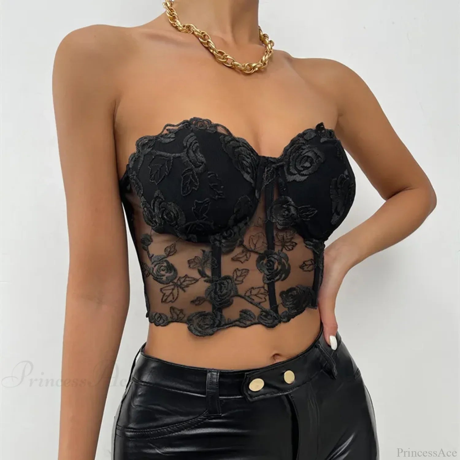 Floral Backless Strapless Sexy Crop Top image 7