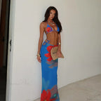 Floral Bikini Set Three Piece Swimsuit image 1