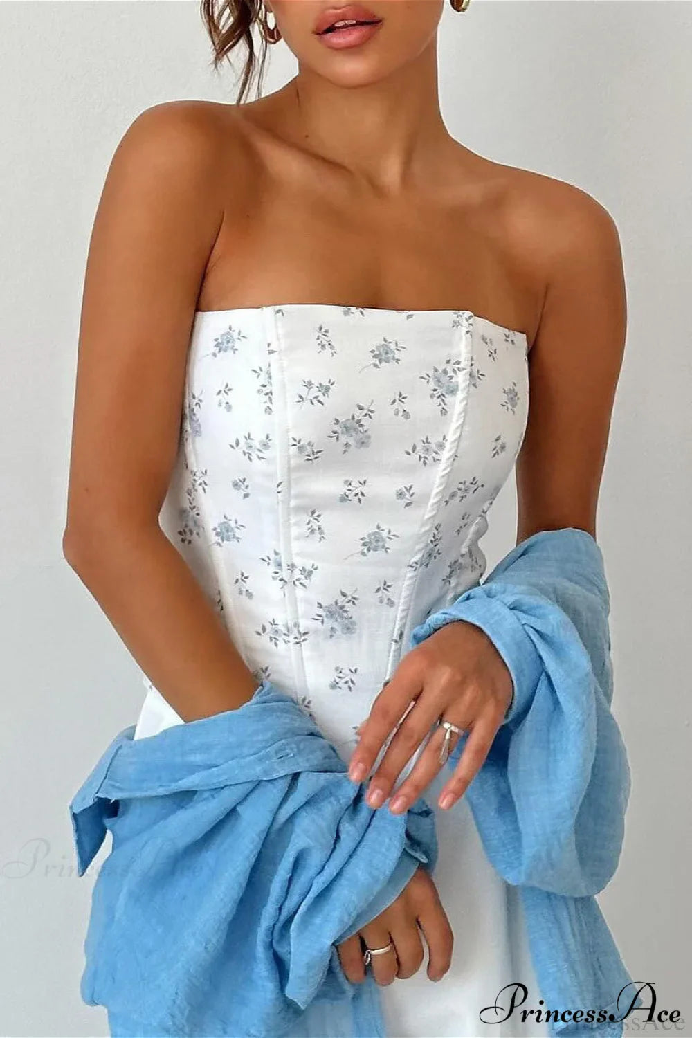 Floral Boned Back Tie Waist Cincher Corset image 3