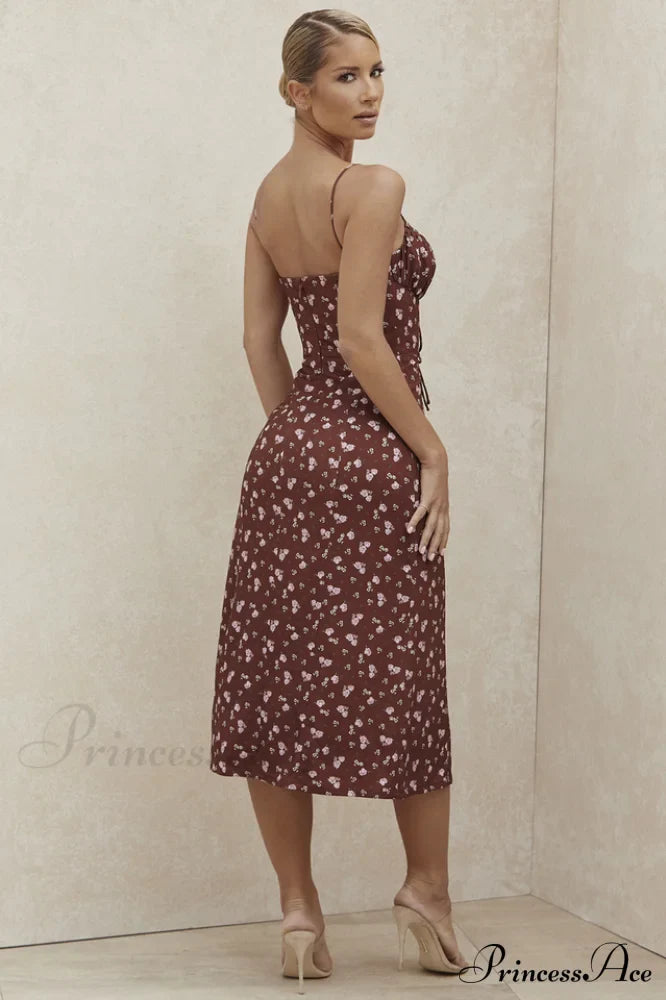 Floral Bustier Stylish Midi Dress image 6