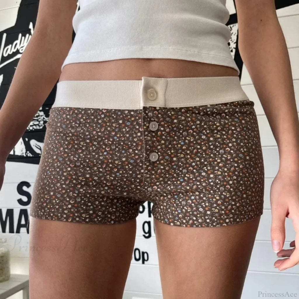 Floral Button Stretch Lounge Short image 5