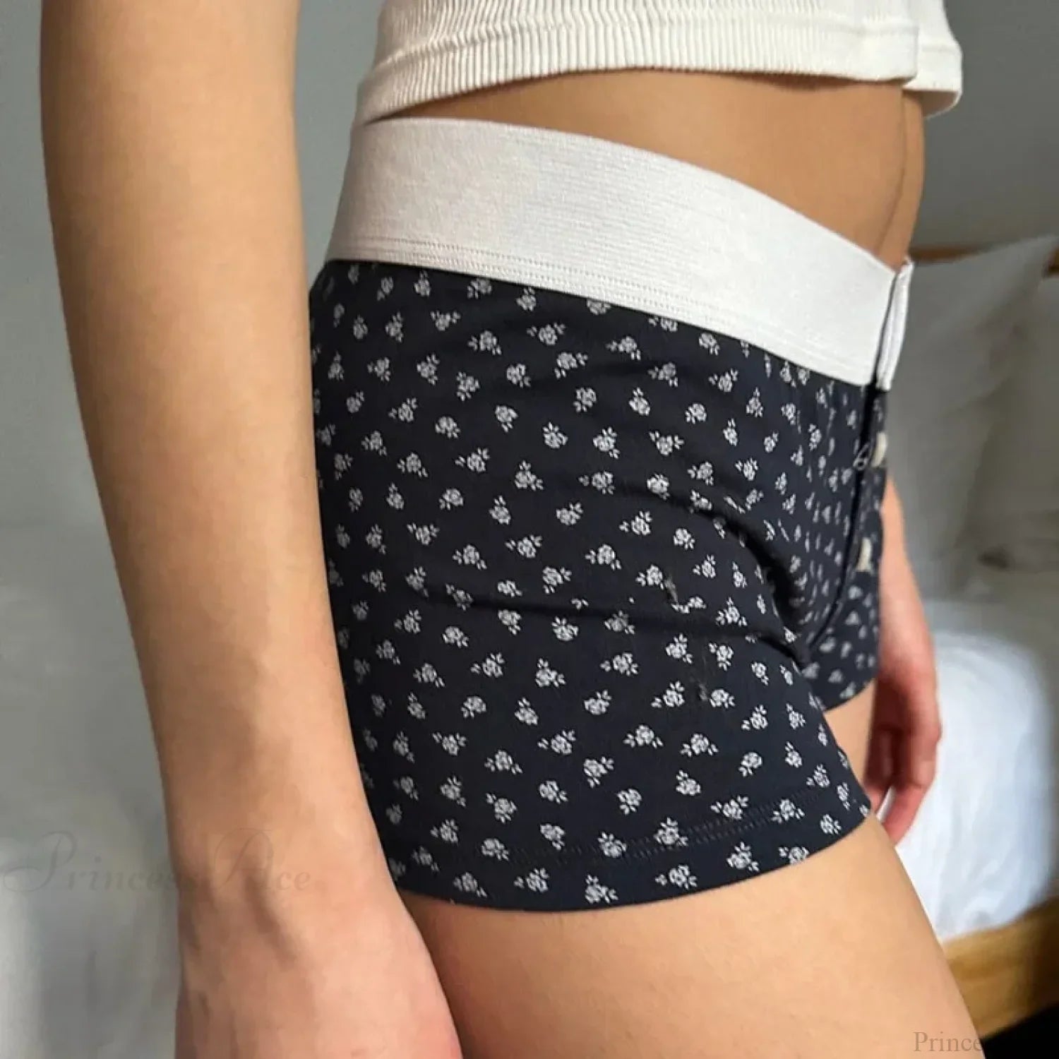 Floral Button Stretch Lounge Short image 2