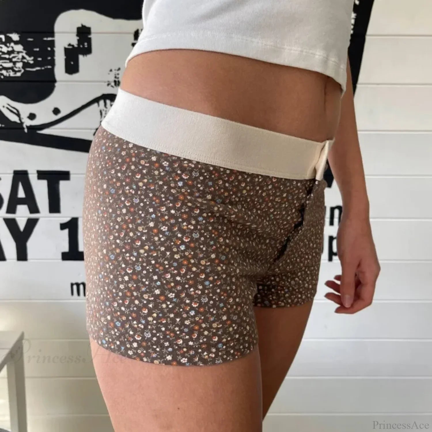 Floral Button Stretch Lounge Short image 6