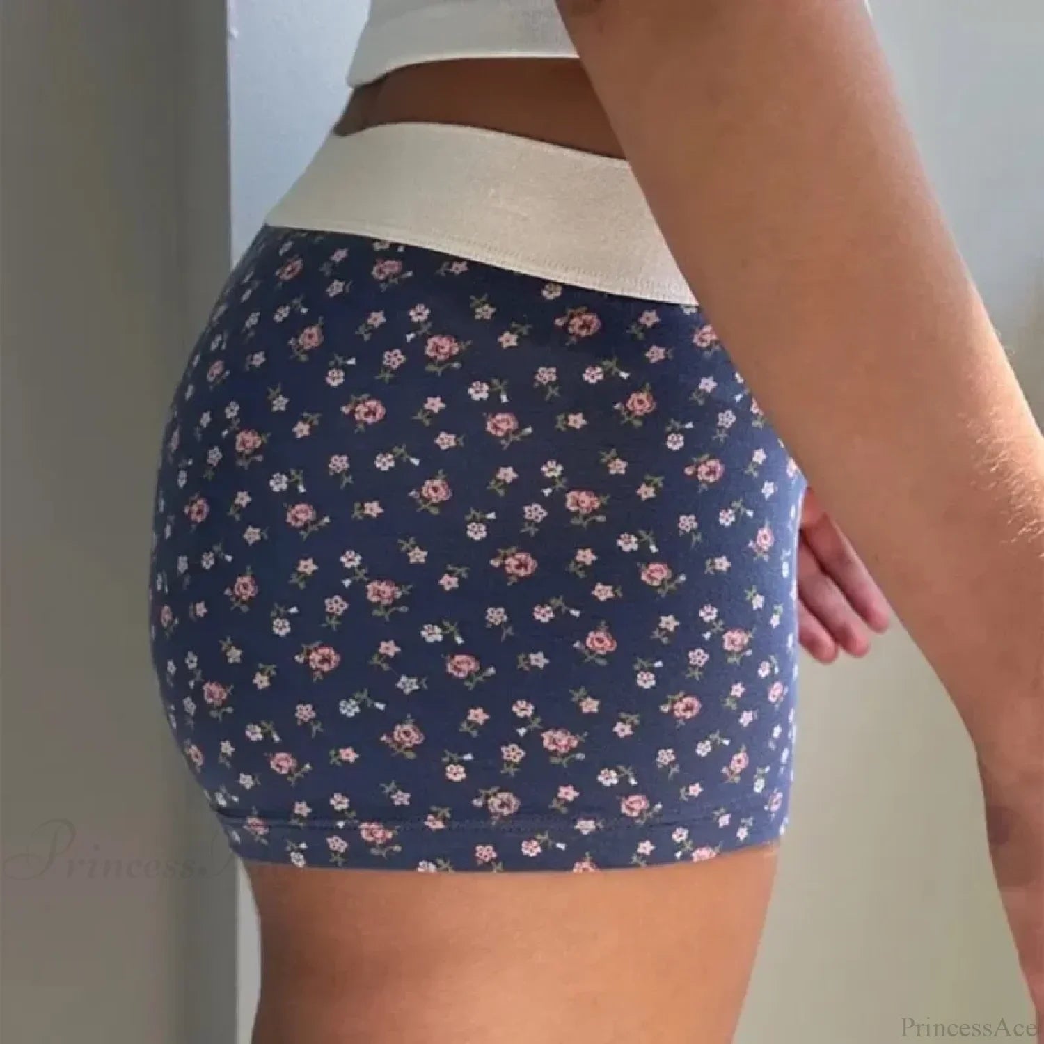 Floral Button Stretch Lounge Short image 4