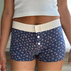 Floral Button Stretch Lounge Short image 3
