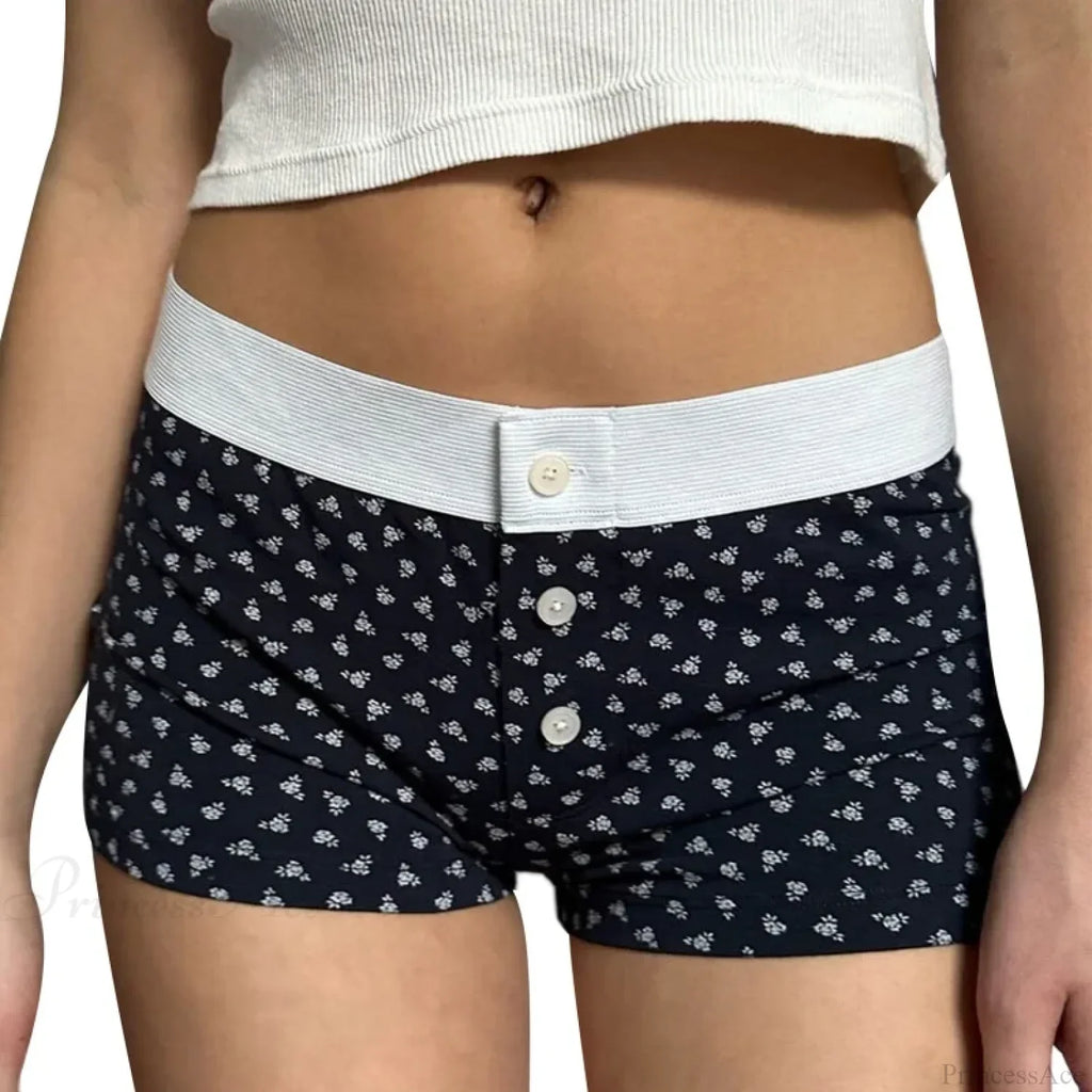 Floral Button Stretch Lounge Short image 7
