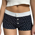 Floral Button Stretch Lounge Short image 7