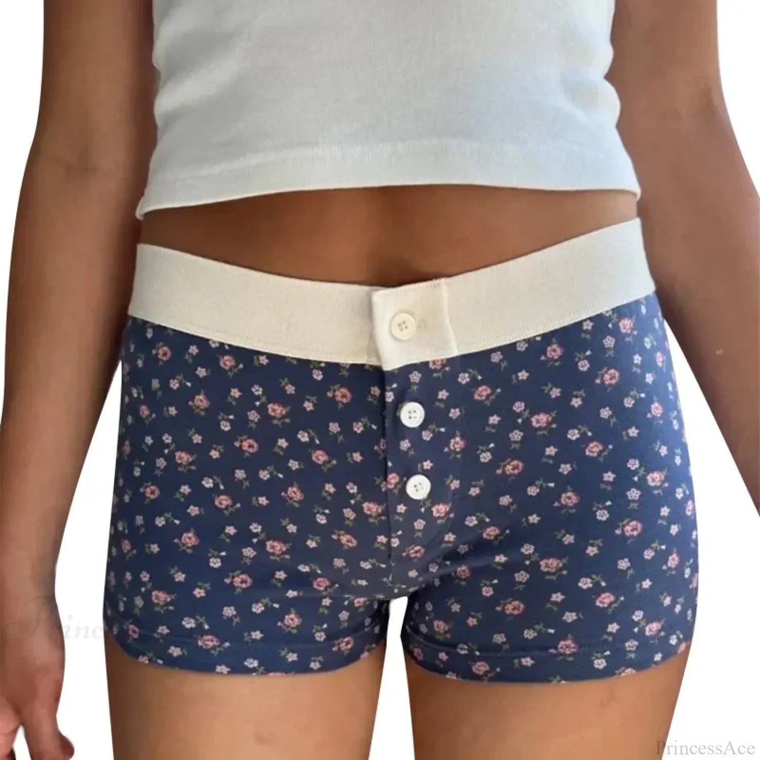Floral Button Stretch Lounge Short image 8