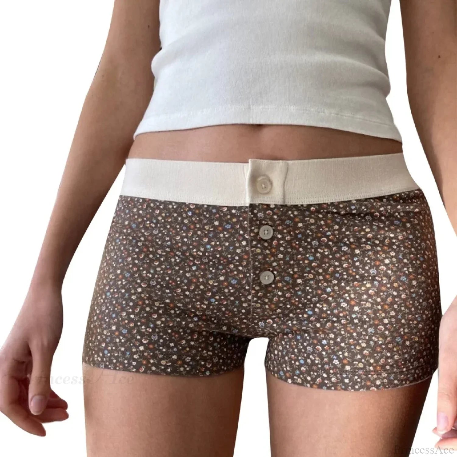 Floral Button Stretch Lounge Short image 9