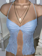 Floral Crop y2k Spaghetti Strap Sleeveless Lace Camisole Women Halter Tank Streetwear Tank top image 1