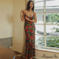 Floral Draped Slip Maxi Dress image 7