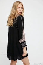 Floral Embroidered Tassel Oversized Cotton Boho Dress image 6