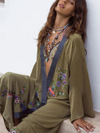 Floral Embroidery Open Stitch Bikini Cover Up image 1