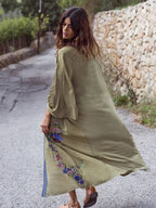 Floral Embroidery Open Stitch Bikini Cover Up image 2