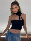 Floral Frill Strappy Charming Wrap Around Crop Top image 3
