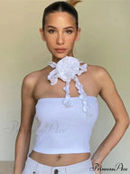 Floral Frill Strappy Charming Wrap Around Crop Top image 4