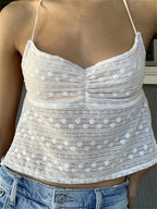 Floral Halter Backless Y2K Fairycore Crop Tank Top image 3
