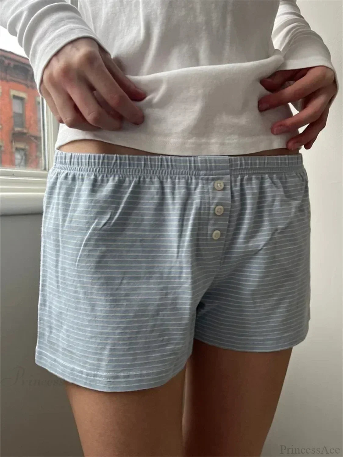Floral Heart Striped Lounge Short image 5