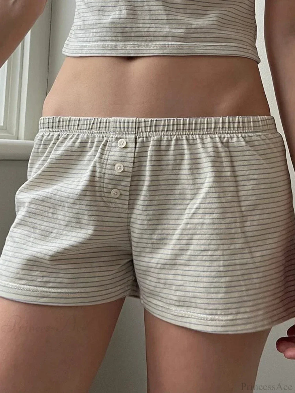 Floral Heart Striped Lounge Short image 2
