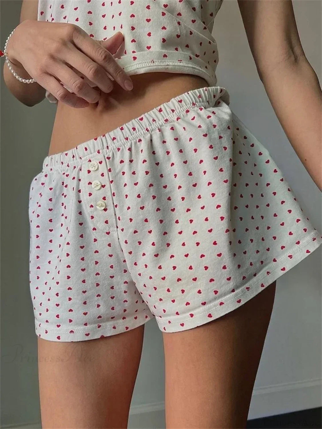 Floral Heart Striped Lounge Short image 4