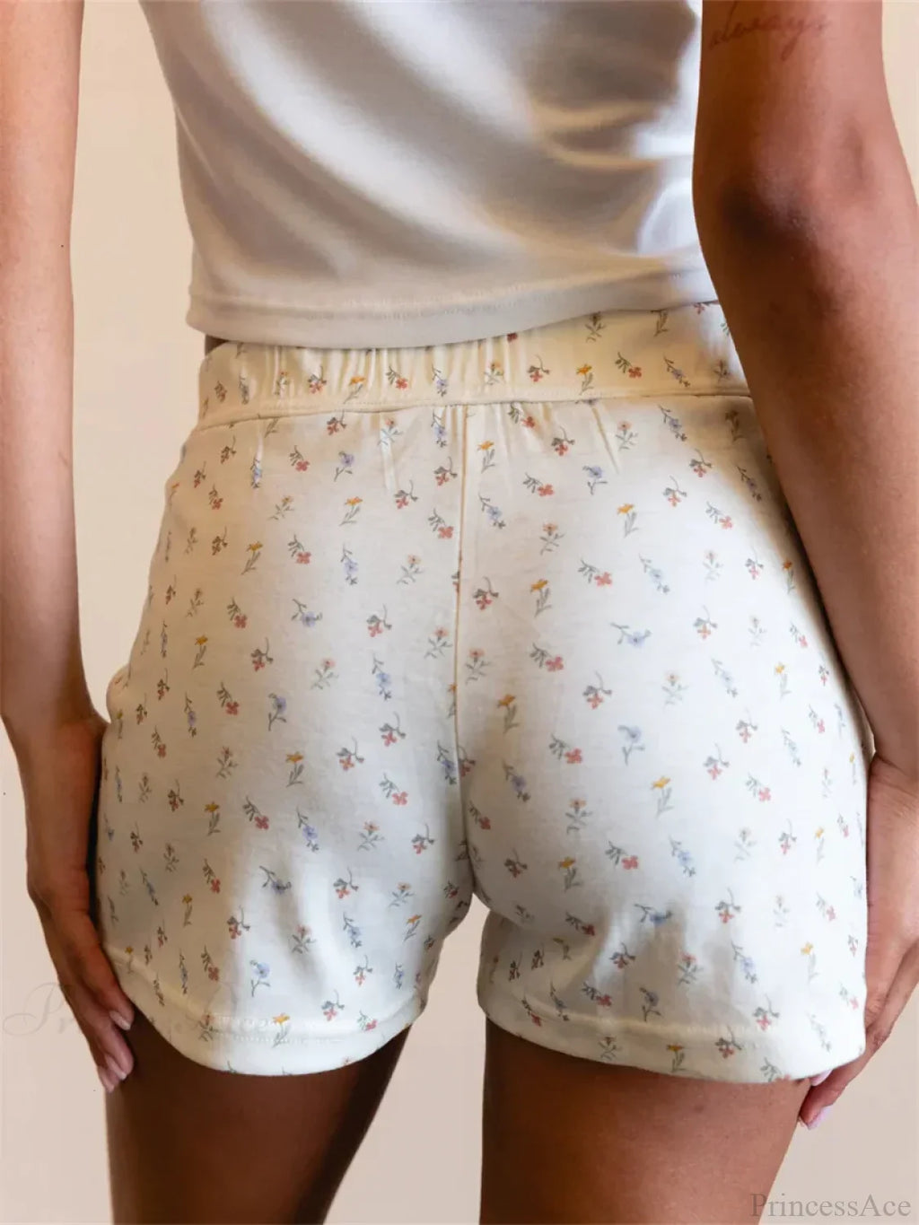 Floral High Elastic Waist Short image 3