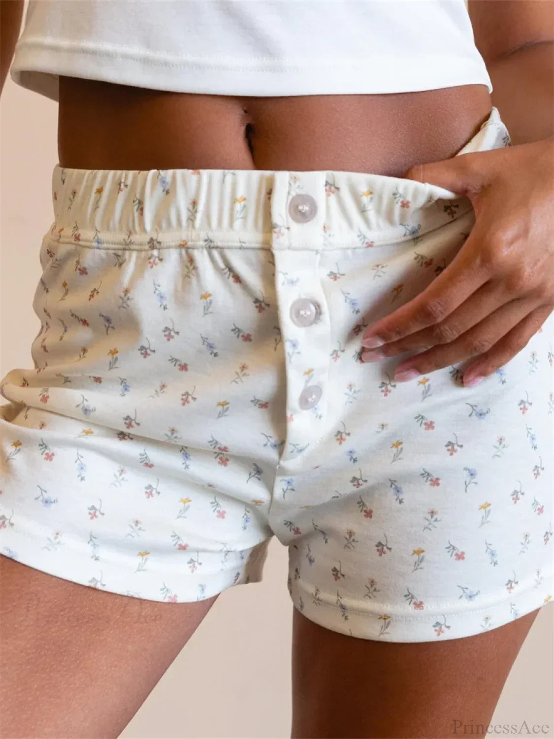 Floral High Elastic Waist Short image 2