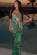 Floral Hollow Backless Tie Bodycon Maxi Dress image 1