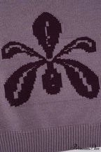 Floral Jacquard V-Neck Long-Sleeve Knit Top image 4