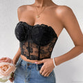 Floral Lace Backless Short Y2K Sexy Crop Top image 7