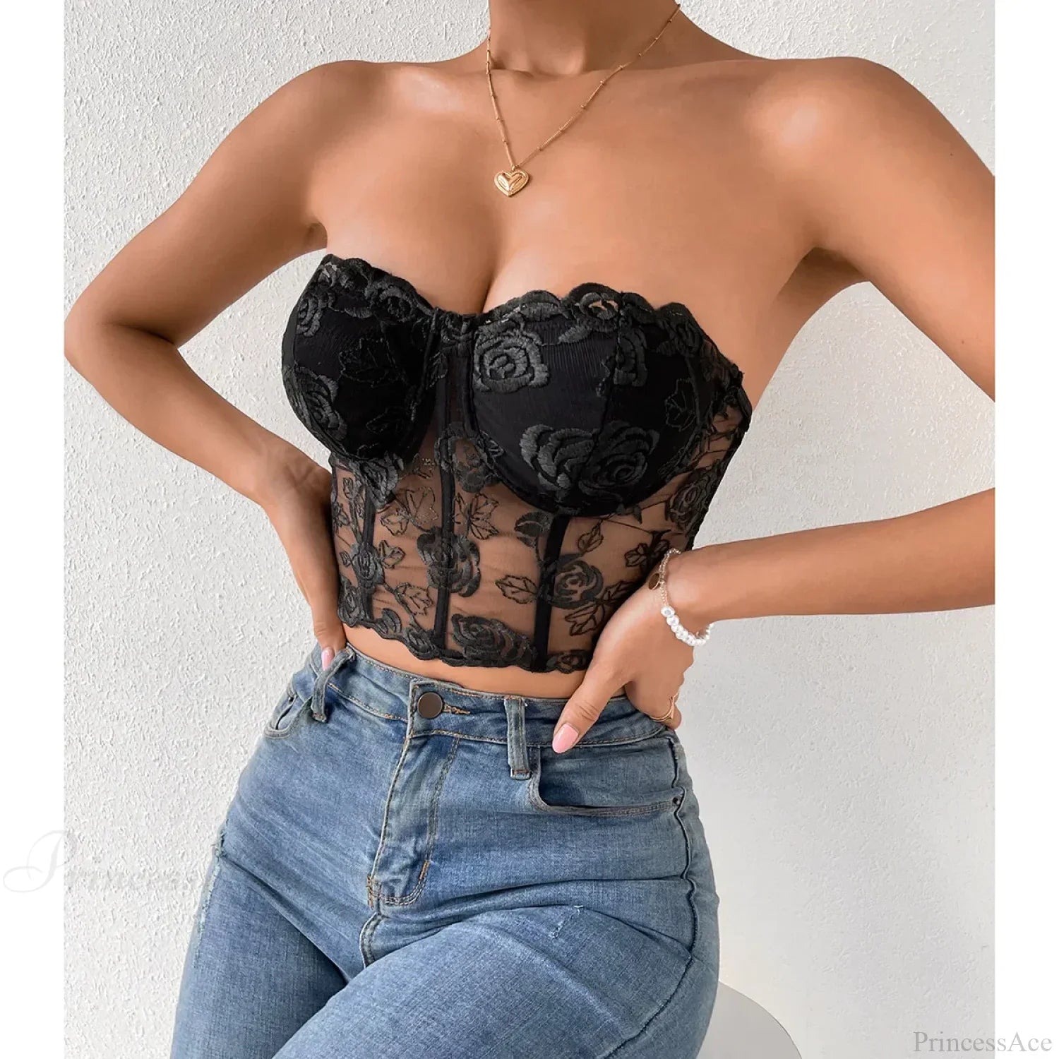 Floral Lace Backless Short Y2K Sexy Crop Top image 1