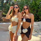 Floral Lace Bra Three Piece Swimsuit image 1