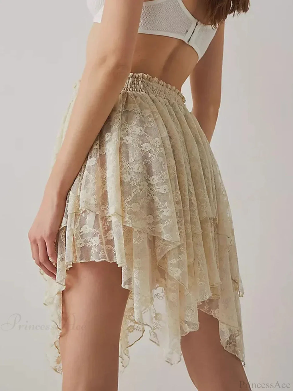 Floral Lace Irregular Hem Skirt image 1