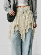 Floral Lace Irregular Hem Skirt image 2